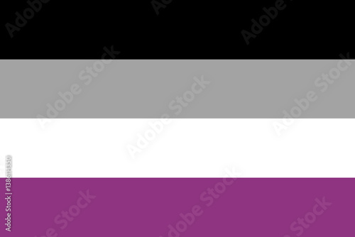Asexual pride flag. Graphic element. Vector illustration.
