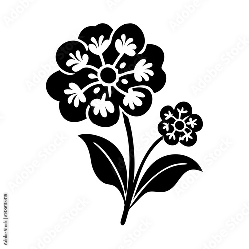 Bilde på lerret swee alyssumt flower icon, swee alyssumt flower line art - simple line art of sw