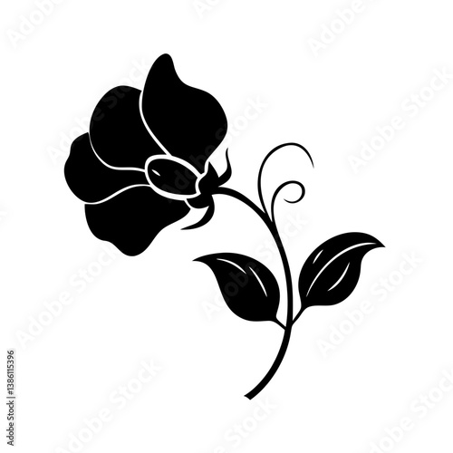sweet pea flower icon, sweet pea flower line art - simple line art of sweet pea flower, perfect for sweet pea flower logos and icons