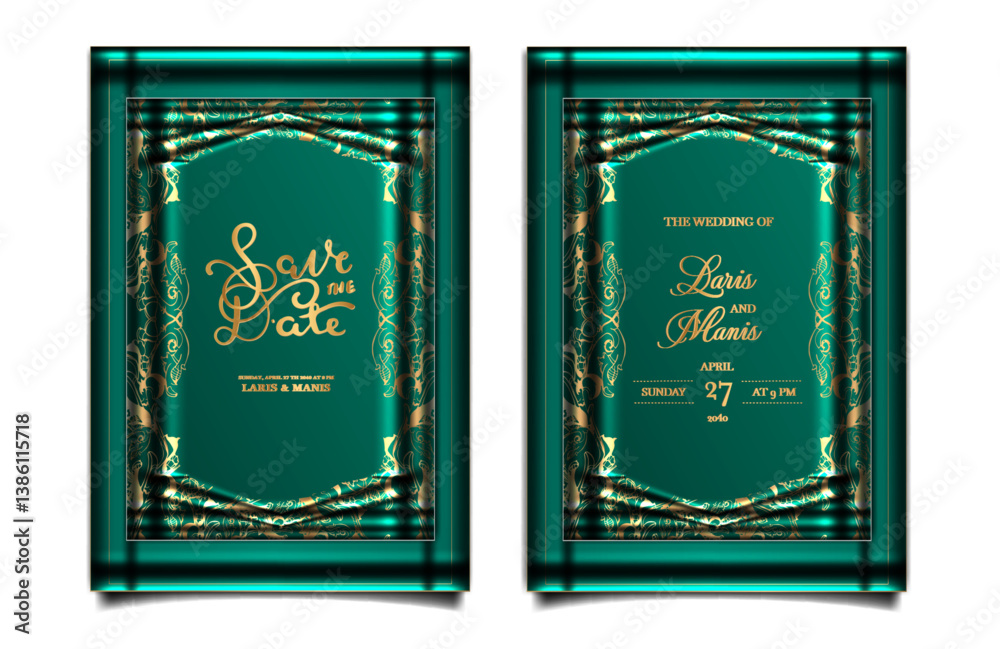 Fototapeta premium elegant wedding invitation card set
