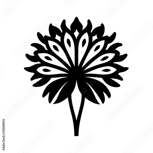 allium flower icon, allium flower line art - simple line art of allium flower, perfect for allium flower logos and icons