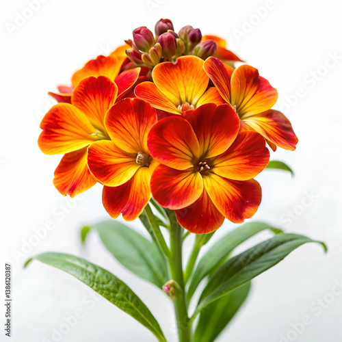 Wallflower on white background