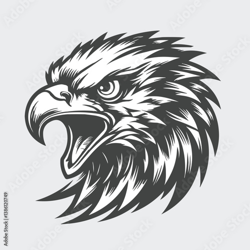 Eagle head logo, black icon, mascot, eagle silhouette, birds vector illustration