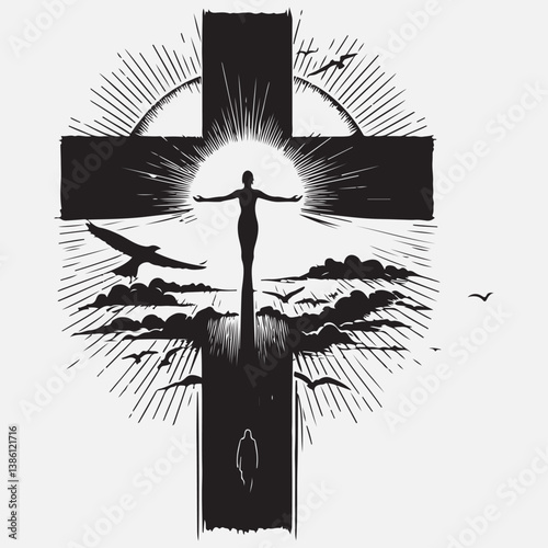 Cross Silhouettes stock illustration