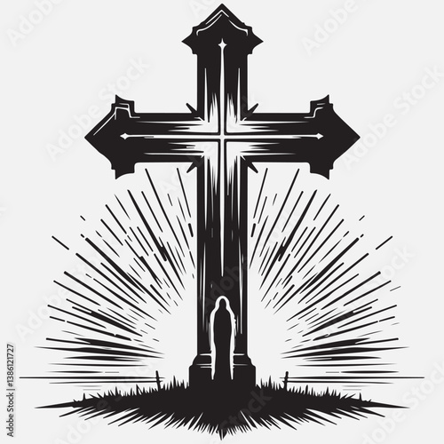 Cross Silhouettes stock illustration