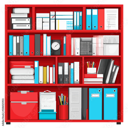 office shelves with folders