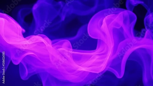 Translucent Purple Smoke in Ethereal Motion on Dark Blue Background
