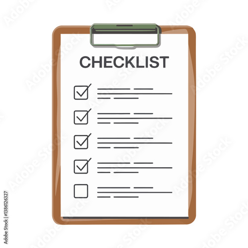 Checklist Clipboard Icons - Multi Series, Clipboard icon set. Checklist on the clipboard line icon with checkmarks, checklist, document, gear, pencil. Clipboard outline icons. Checklist symbol.