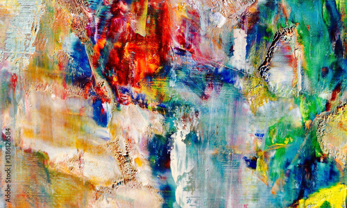 Abstract art background . Hand painting artwork on canvas .