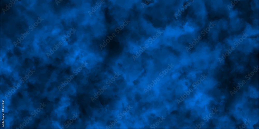 Realistic fog or mist smoke swirls, sky with puffy brush effect. Dark navy blue sky with black background and blurred pattern. Dark blue background for wallpaper and creative design. Blue limestone Realistic fog or mist smoke swirls, sky with puffy brush effect. Dark navy blue sky with black background and blurred pattern. Dark blue background for wallpaper and creative design. Blue limestone