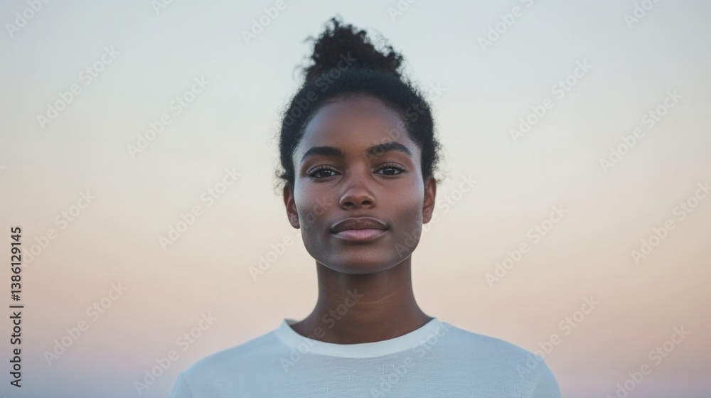 minimalistic and clean portrait of person with diverse racial age and gender representation against blurred background minimalistic and clean portrait of person with diverse racial age and gender representation against blurred background