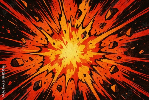 Obraz na płótnie Dynamic Comic Style Explosion Background Illustration for Art w salonie
