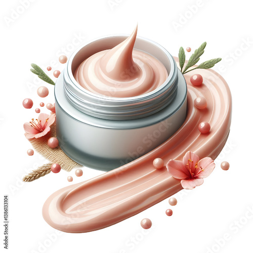 cosmetic smears cream gel isolated on white background