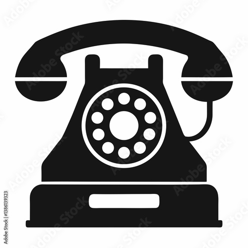 retro telephone isolated on white background