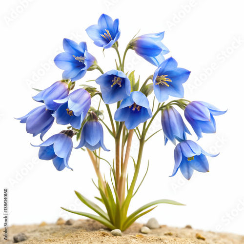 Desert Bluebell on white background photo