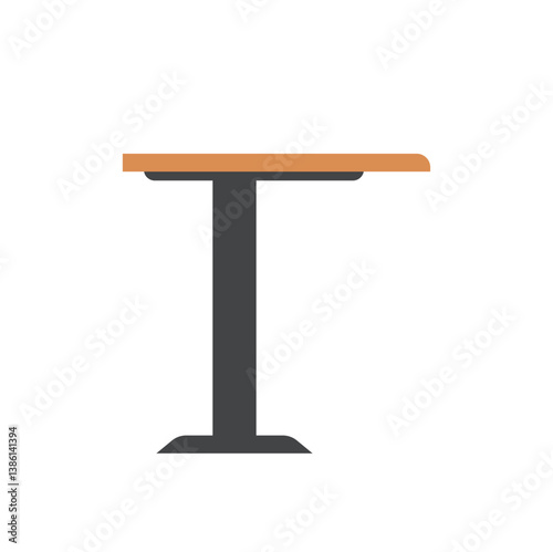 Wooden table furniture. Interior wooden desk. Empty table illustration.