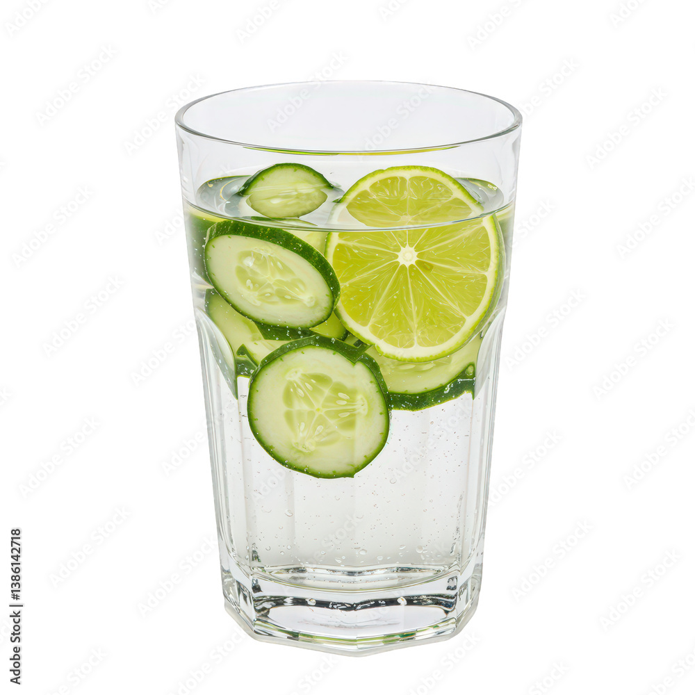 Sparkling Cucumber and Lime Infused Water.