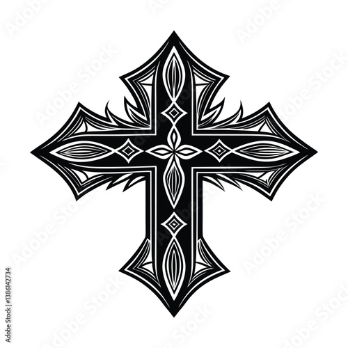black and white cross