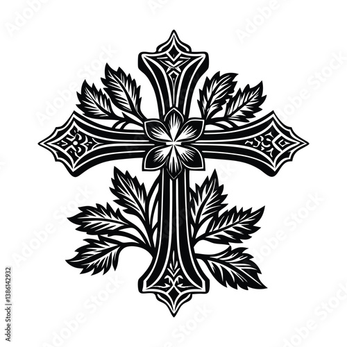 black and white cross