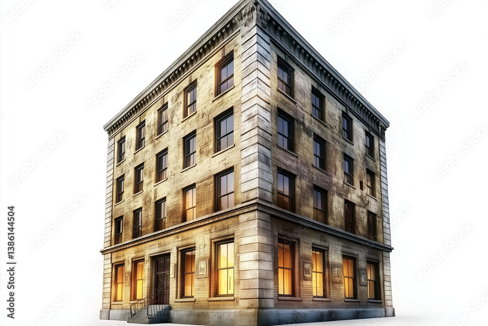 Fototapeta premium old building on white