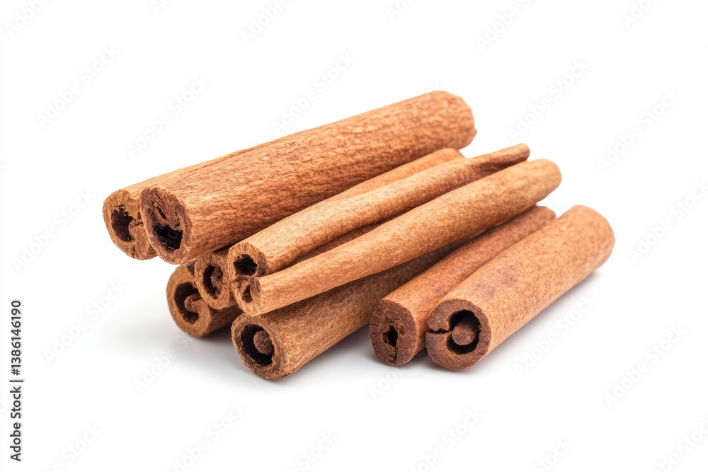 Cinnamon Sticks Pile Isolated on White Background for Cooking and Baking Cinnamon Sticks Pile Isolated on White Background for Cooking and Baking