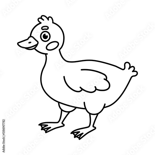 Hand drawn duckling coloring pages for kids
