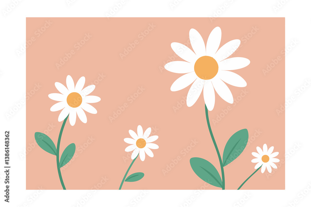 Naklejka premium flat with earrings spring flowers and ribbon