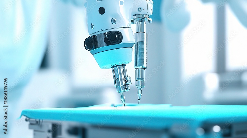 Advanced Robotic Surgeon Performing Remote Surgery with Precision Tools Advanced Robotic Surgeon Performing Remote Surgery with Precision Tools