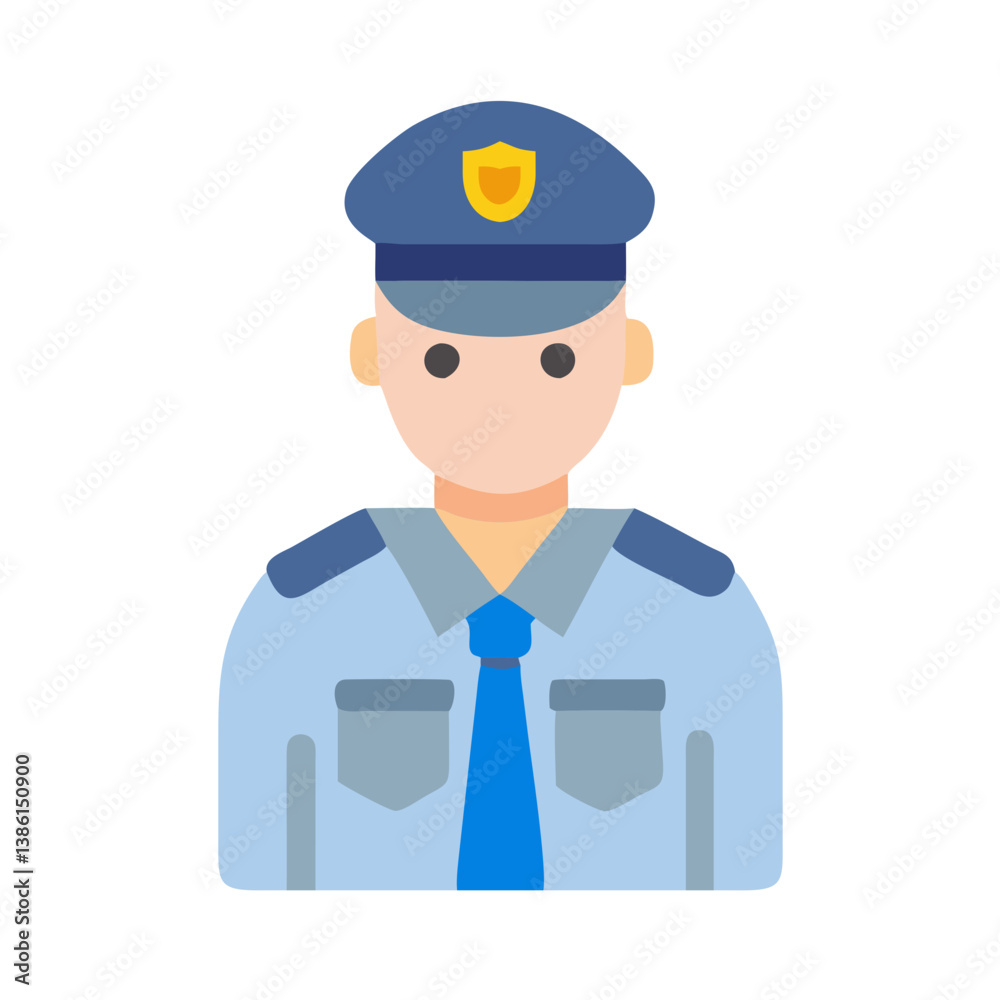 Friendly Police Officer Icon for Public Service Friendly Police Officer Icon for Public Service