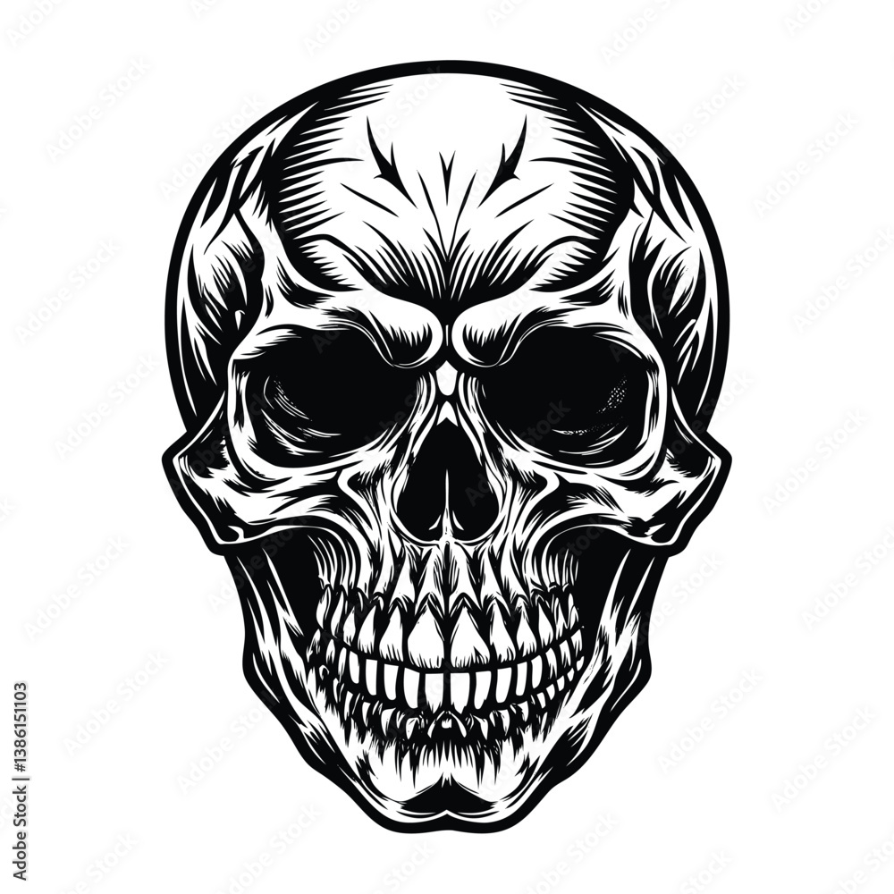 Fototapeta premium human skull vector illustration