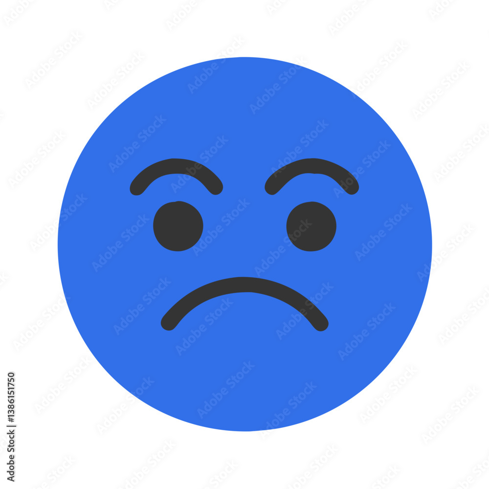 Fototapeta premium Frowning Face Icon for Expressions
