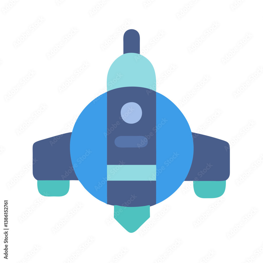 Fototapeta premium Dynamic Spaceship Icon for Sci-fi Designs