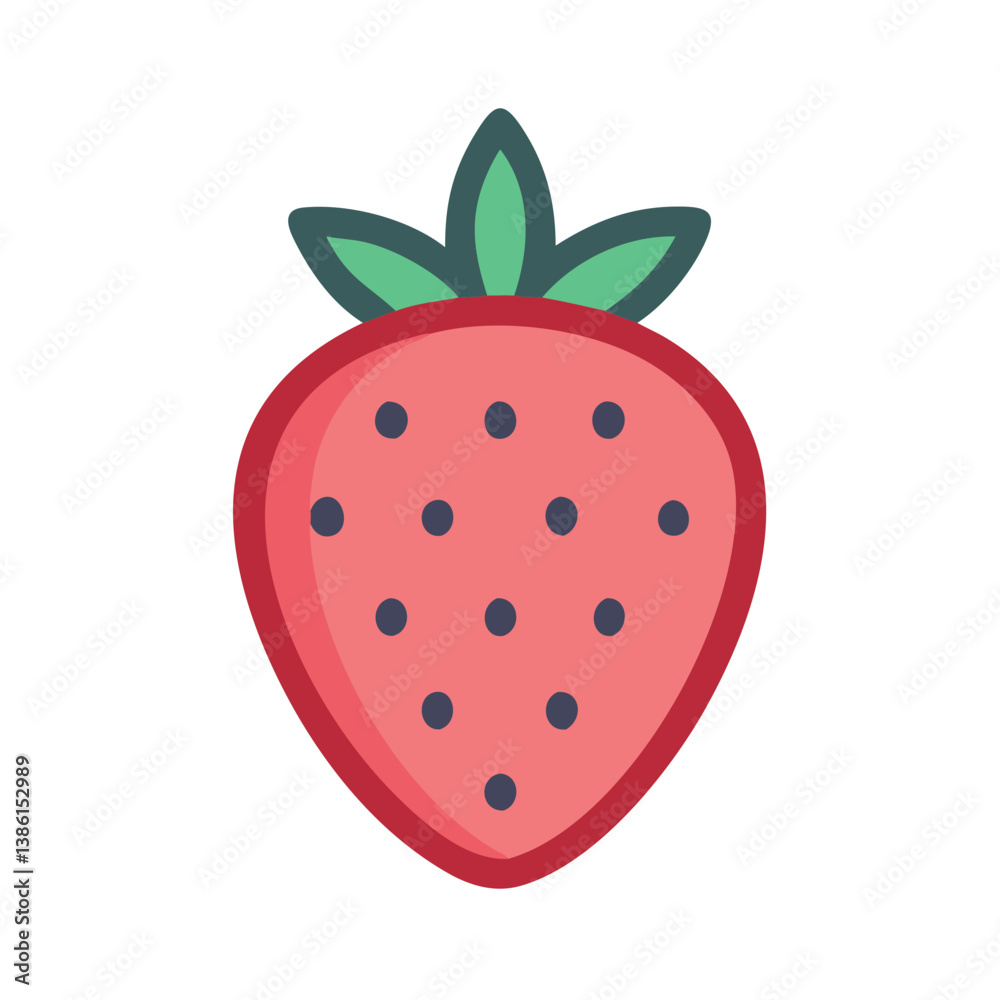 Obraz premium Playful Strawberry Icon for Kids' Designs