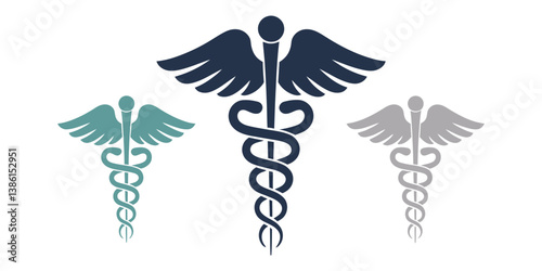 set caduceus medical symbol stock vector illustration, Print, Medicine, Pharmacy, Sign, Prescription Medicine, Healthcare And Medicine - Vector,  medical symbol, Medical sign symbol, Medical Snake.