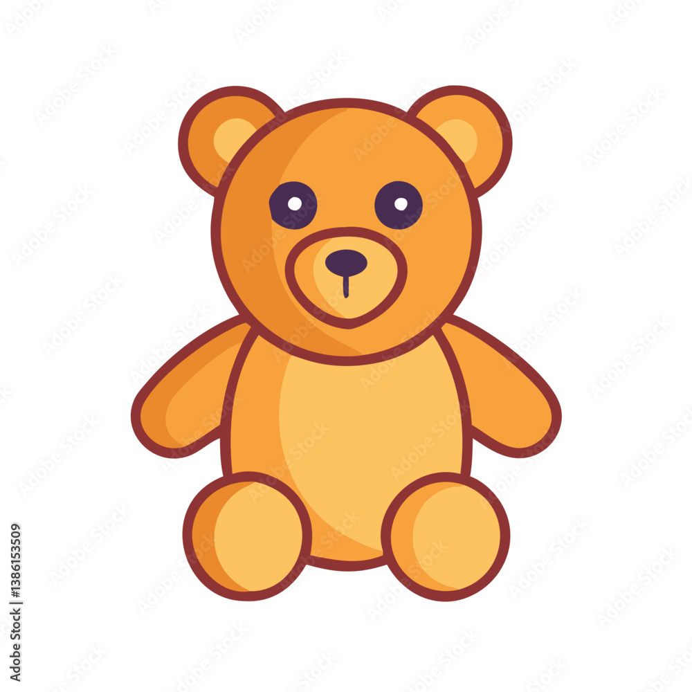 Fototapeta premium Dynamic Teddy Bear Icon for Kids' Activities