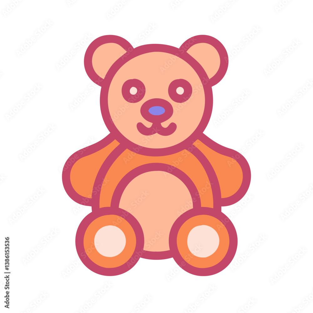 Fototapeta premium Cute Teddy Bear Icon for Warm Emotions