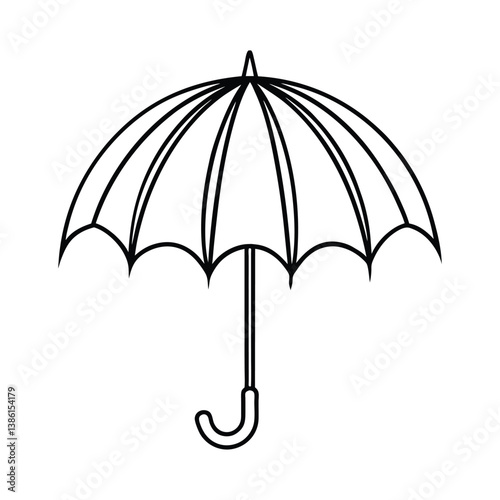 black umbrella isolated on white