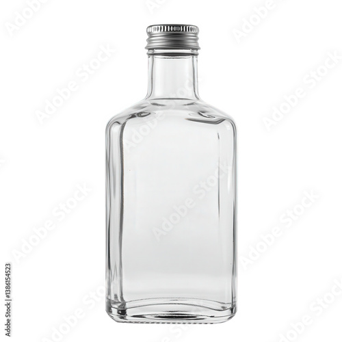 Wallpaper Mural Empty clear glass bottle with silver cap. Torontodigital.ca