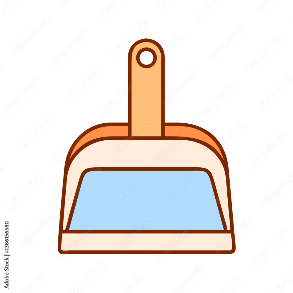 Obraz premium Cartoon Dustpan Cleaning Tool, Home Cleaning Supplies