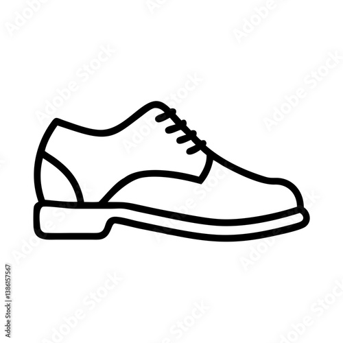 Outline drawing of a classic leather dress shoe for men fashion and formal wear design vector illustration
