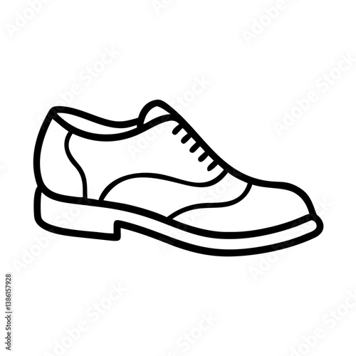 Classic men's dress shoe vector illustration for fashion footwear and formal wear design projects online