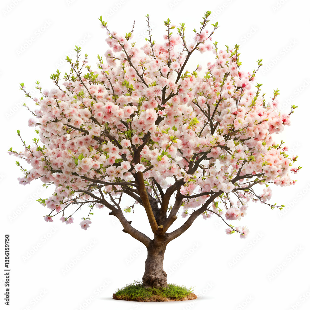 Obraz premium Flowering Almond on white background