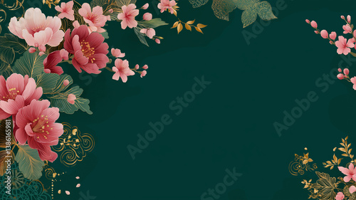 Pink Petals Floral Design: Artistic Flower Wallpaper photo