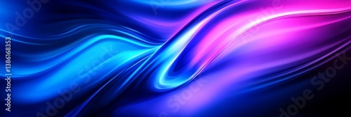 Wallpaper Mural Abstract Blue and Purple Swirls - Dynamic abstract featuring vibrant blue and purple swirling patterns. Perfect for backgrounds or designs Torontodigital.ca