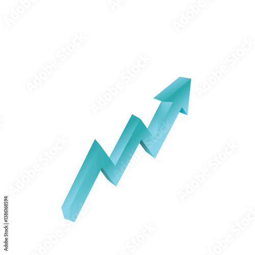 Colorful 3D Bar Chart Showing Downward Trend