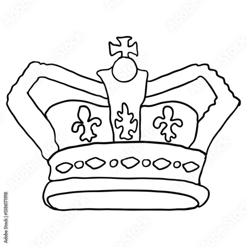 Crown from over the baby Jesus Christ, Son of God. Christian art, symbolic representation of Jesus' divine nature as the King of Kings. Crown represents Jesus' sovereignty and ruler of the universe.