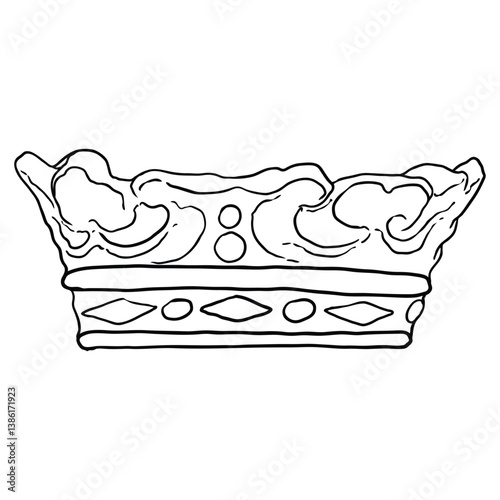 Crown of twelve stars drawing, represent the twelve apostles, and symbol of Saint Mary exalted status as the Queen of Heaven. Representation of Mary's purity and her sinlessness, mother of Jesus.