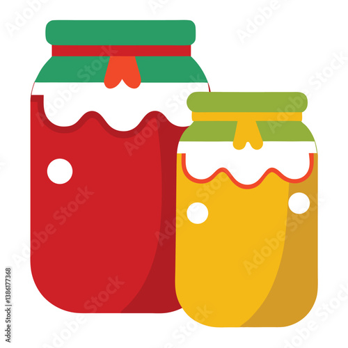 Sweet homemade strawberry jam in a glass jar with fresh red berries