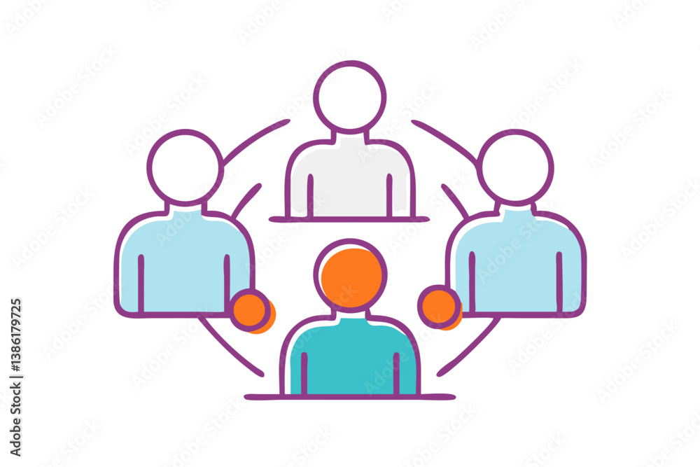 Teamwork Concept Illustration Showing Collaboration And Communication Between Diverse Individuals Teamwork Concept Illustration Showing Collaboration And Communication Between Diverse Individuals