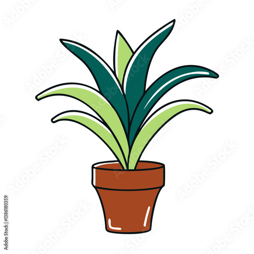 Wallpaper Mural Potted guzmania plant growing in a brown pot against a white background   Torontodigital.ca
